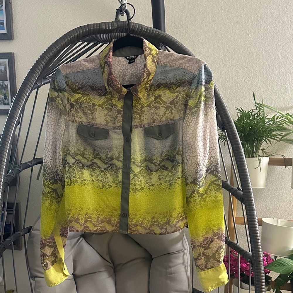 Buffalo David Bitton Multicolor Snakeskin Blouse